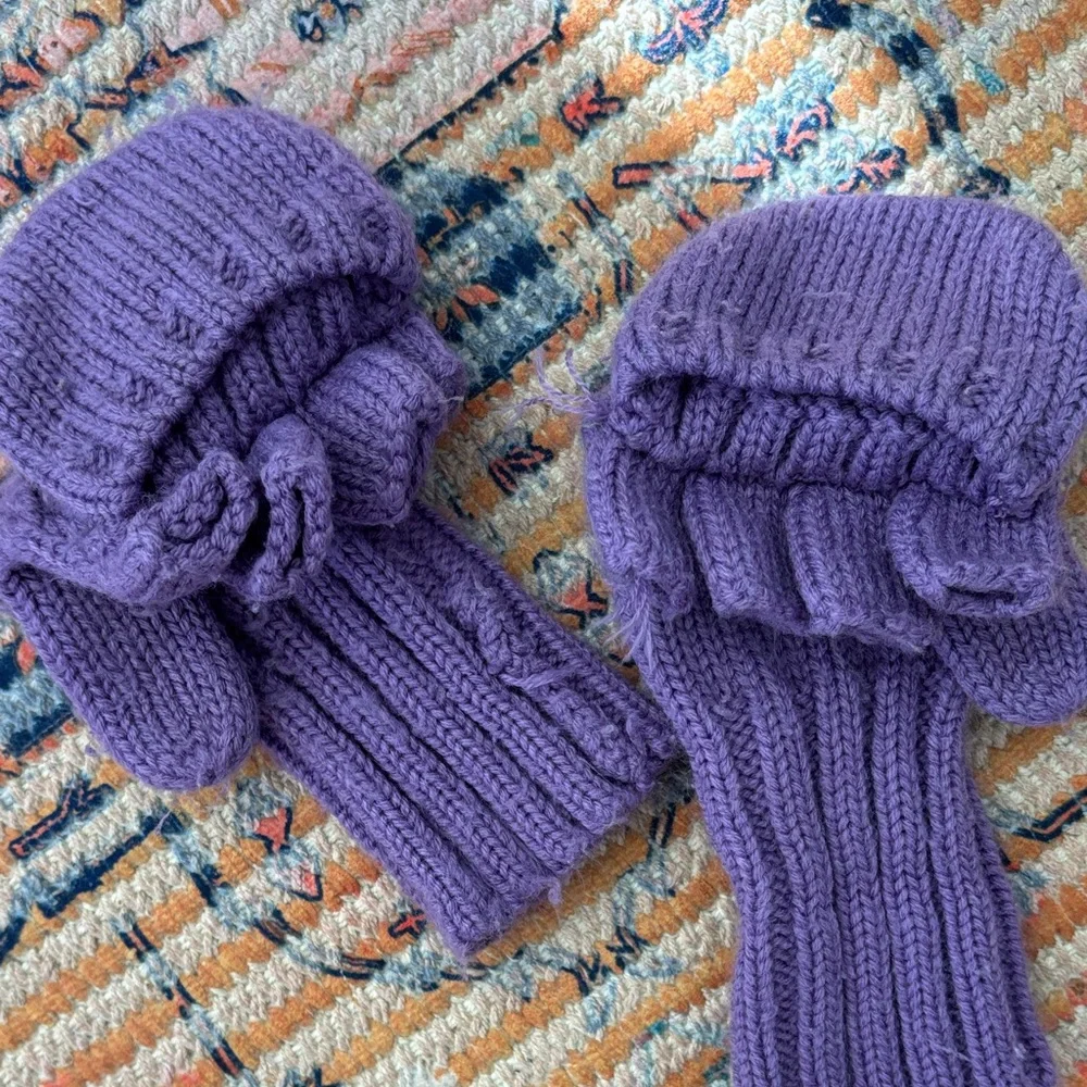Purple Knit Mittens
